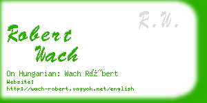 robert wach business card